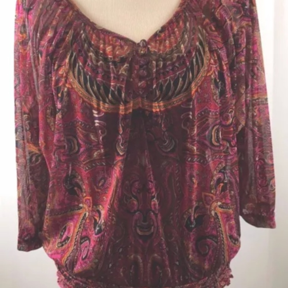 ❤️ INC. Boho Blouson paisley 2Pc Top BB15